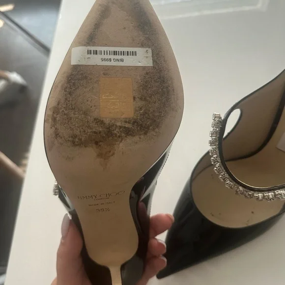 Jimmy Choo Black Heels with Crystal Accents - Picture 4 of 5